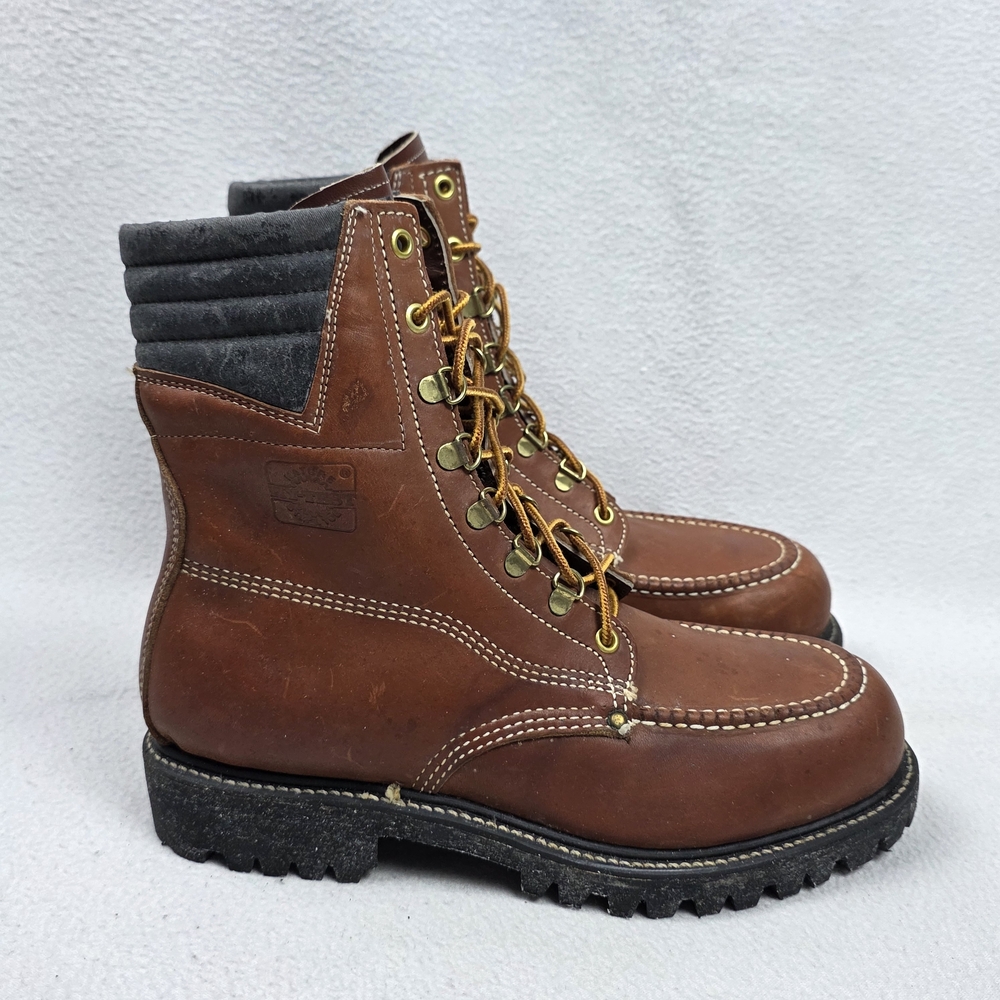 Hy-Test Nature Steel Toe Boots Men's Size 7D Brown Workwear Utility Safety
